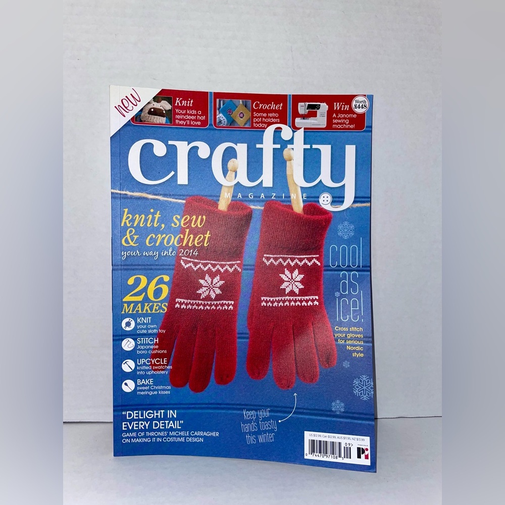 CRAFTY MAGAZINE UK #9 2013 Knit Cross Stitch Bake Games of Thrones Interview
